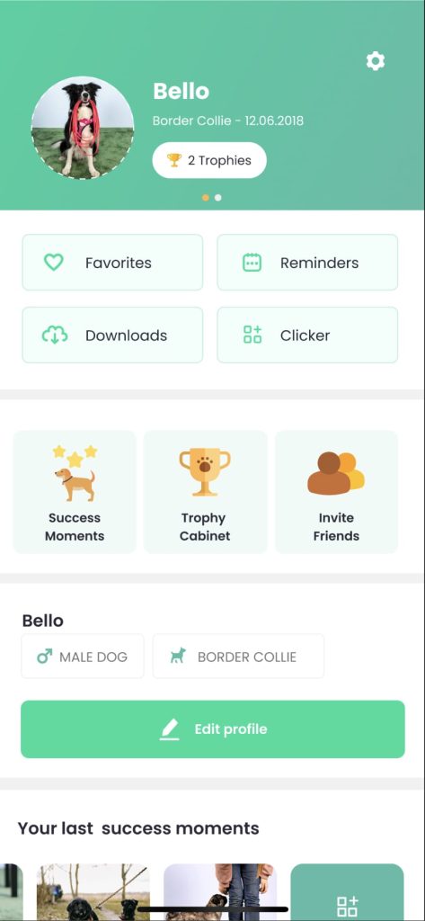 Screenshot of the Hundeo dog training app