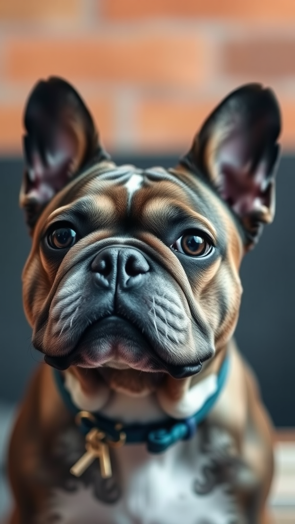 A close-up of a French Bulldog with distinctive features.
