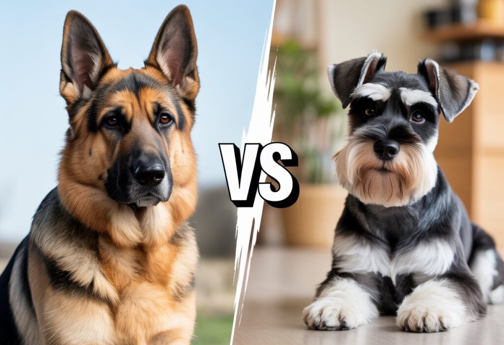 German Shepherd vs Miniature Schnauzer – Full Breed Comparison for Families and Owners
