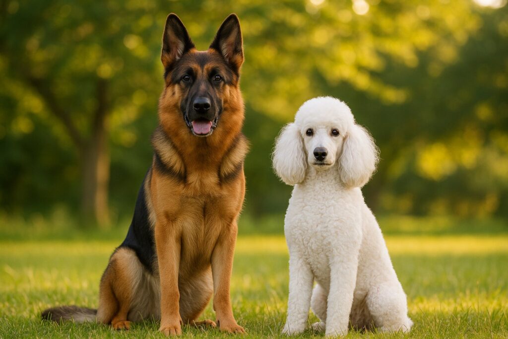 German Shepherd vs Poodle – Full Breed Comparison of Temperament, Care, and Suitability
